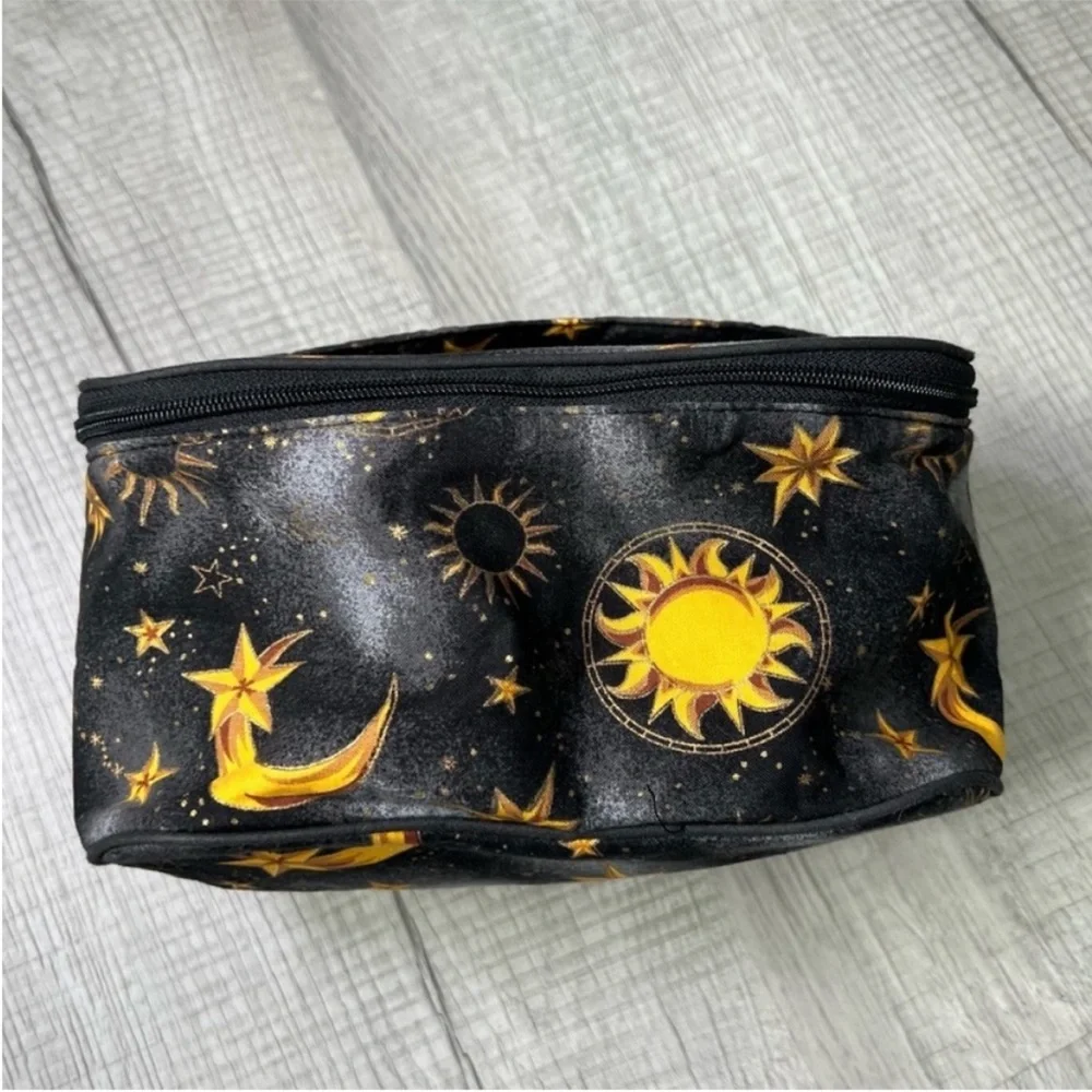 VTG OSCAR DE LA RENTA CELESTIAL SUN MOON STARS SOLAR TRAVEL COSMETIC MAKEUP CASE